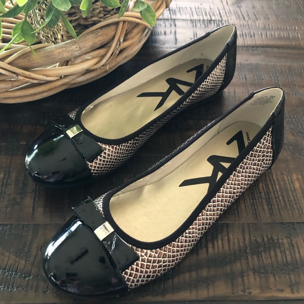 Anne Klein Sport Atkatalya Snake Print Patent Flat